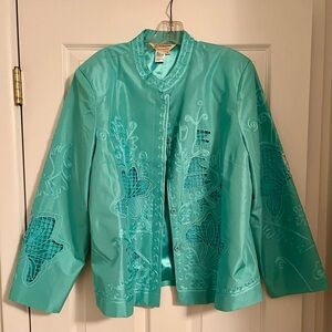 VINTAGE 1980s Norm Thompson handwoven lace jacket